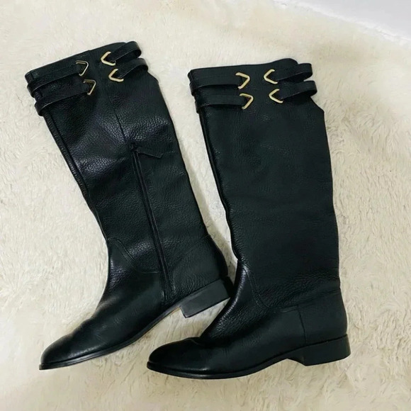 Cynthia Vincent - Knee High Y2K Black Leather Equestrian Boots - Picture 5 of 8